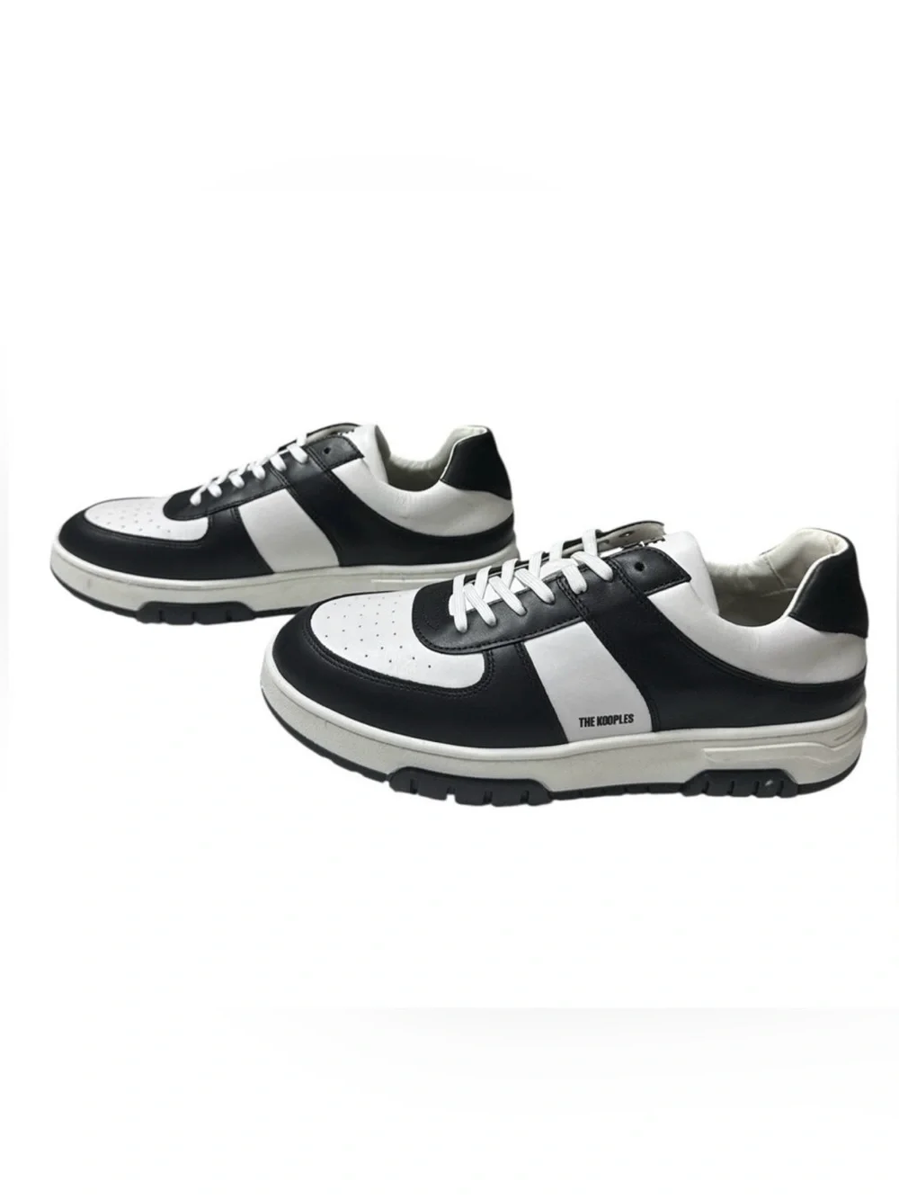 The Kooples NIB Men's Leather Sneaker Black/White in Size FR 43/US 10MSRP $320